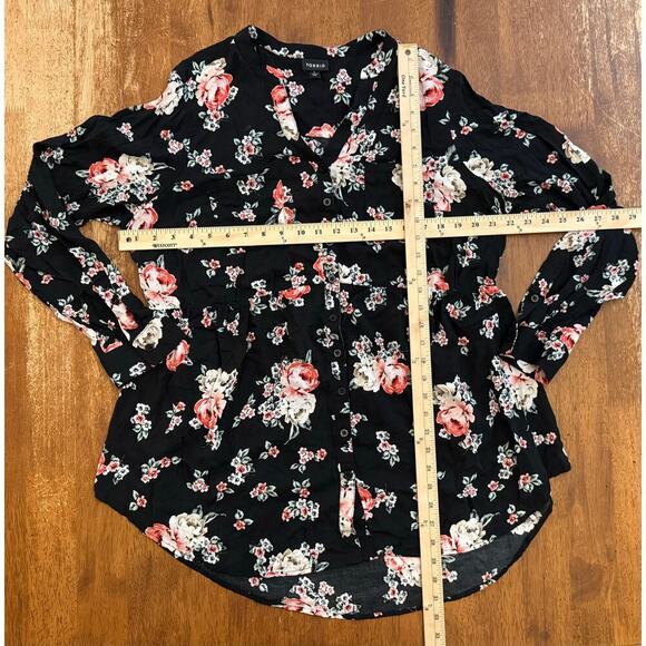 EUC Torrid Floral Pattern Long Sleeve Tunic Top Torrid Size 1 or US 16 - Picture 4 of 7